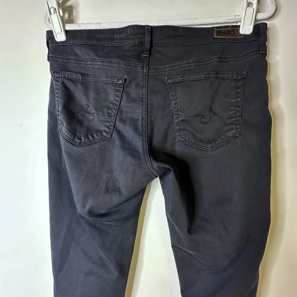 AG Adriano Goldschmied Jean Women 31 Black Legging Ankle Mid Rise Skinny Y2K